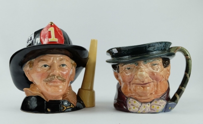 Appraisal: Royal Doulton Large Character Jugs Fireman D and Tony Weller