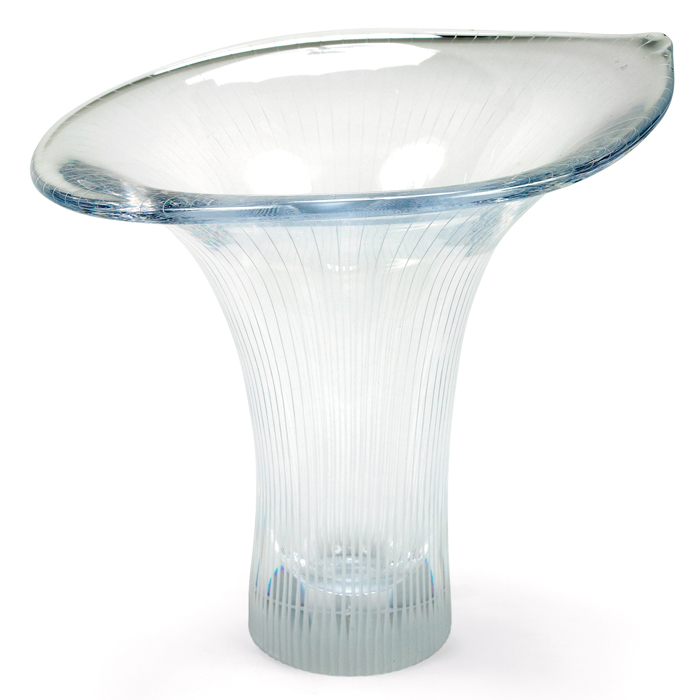 Appraisal: Tapio Wirkkala ''Kanttarelli'' vase by Iittala Finland clear glass with