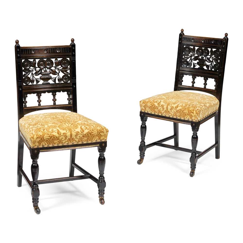 Appraisal: BRUCE J TALBERT - ATTRIBUTED DESIGNER FOR GILLOW CO PAIR