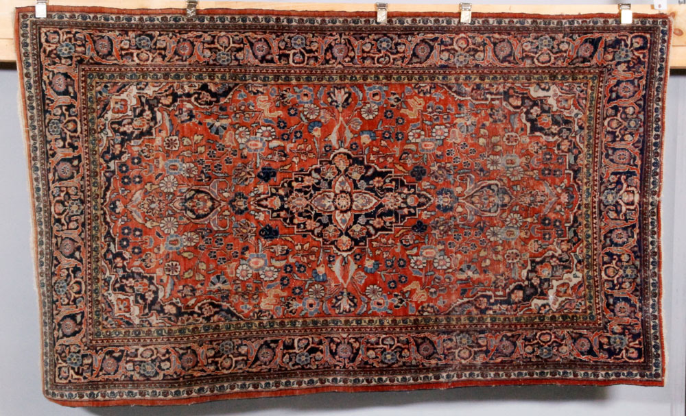 Appraisal: A - Antique Kashan Persian Rug Antique Kashan Persian rug