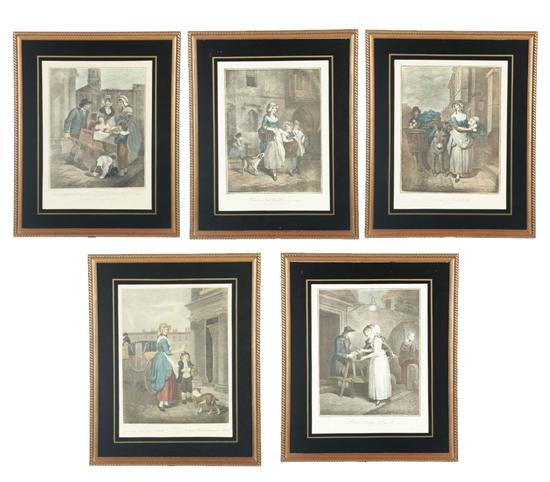 Appraisal: SET OF FIVE CRIES OF LONDON ENGRAVINGS England early th