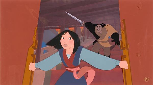 Appraisal: A Walt Disney celluloid from Mulan five cel set-up two