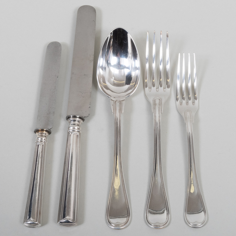 Appraisal: Christofle Silver Plate Flatware Service Monogrammed Comprising Twelve dinner knives