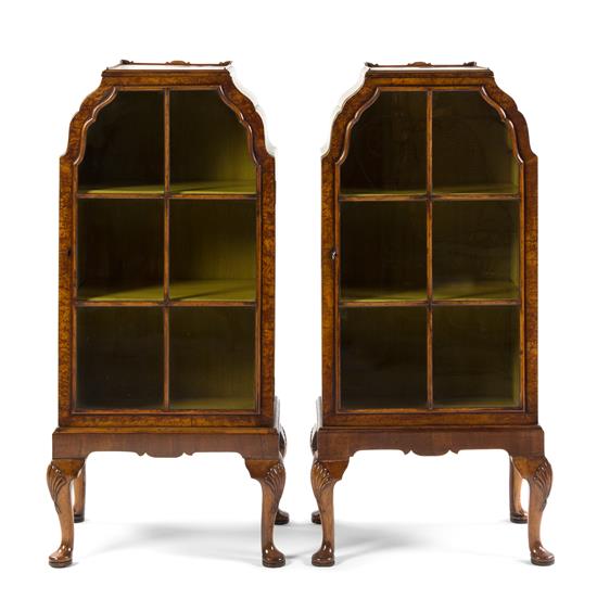 Appraisal: Sale Lot A Pair of Queen Anne Style Burl Walnut