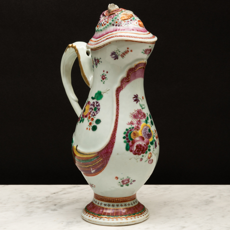 Appraisal: Chinese Export Famille Rose Porcelain Ewer and Cover Unmarked The