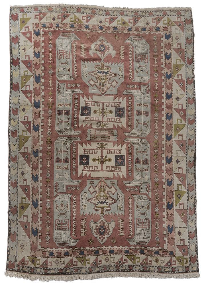 Appraisal: Oushak Style Carpet Turkish mid th century pastel palette with