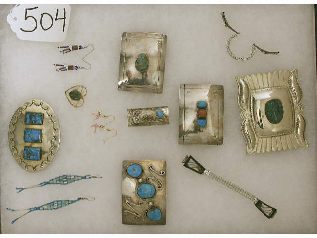 Appraisal: Fine collection of Navajo silver and turquoise jewelry consisting of