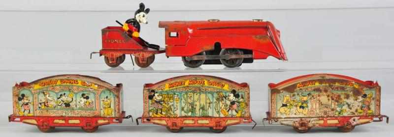 Appraisal: Lionel Walt Disney Mickey Mouse Wind-Up Train Set American Tin