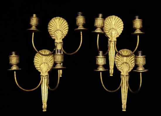 Appraisal: A set of four late th century carved giltwood and