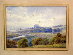 Appraisal: E H Marten - 'Lancing College from the Downs' watercolour