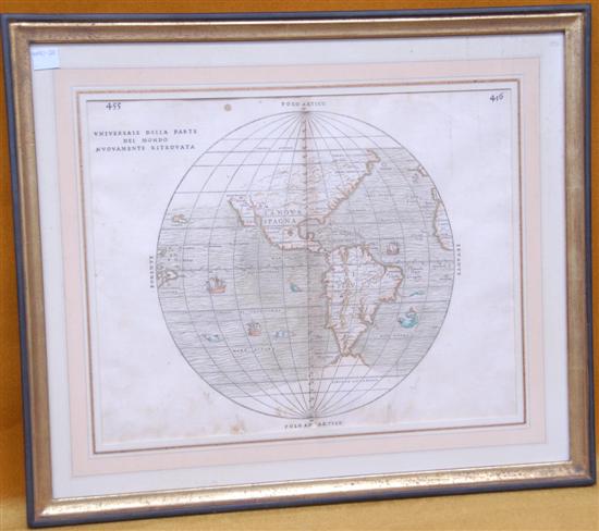 Appraisal: MAP ENTITLED UNIVERSALE DELLA PARTE DEL MONDO NVOVAMENTE RITROVATA th