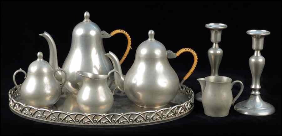 Appraisal: HANS KLEIN DUTCH PEWTER PARTIAL TEA AND COFFEE SERVICE Comprised