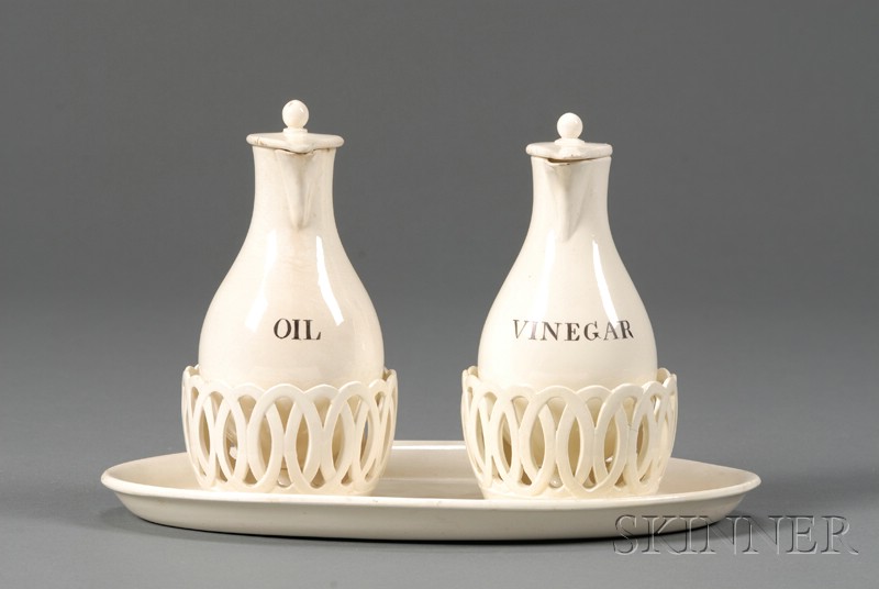 Appraisal: Wedgwood Queen's Ware Cruet Set England late th early th