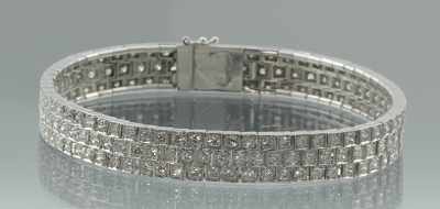 Appraisal: A Ladies' k Gold and Diamond Bracelet Tested k gold