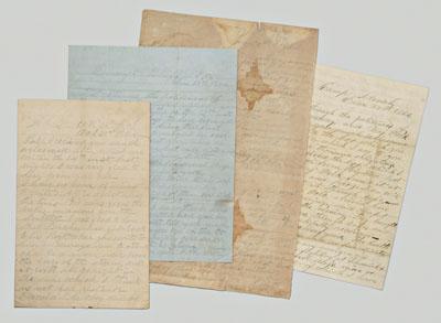 Appraisal: Confederate Civil War archive nine letters written by Lt Jesse