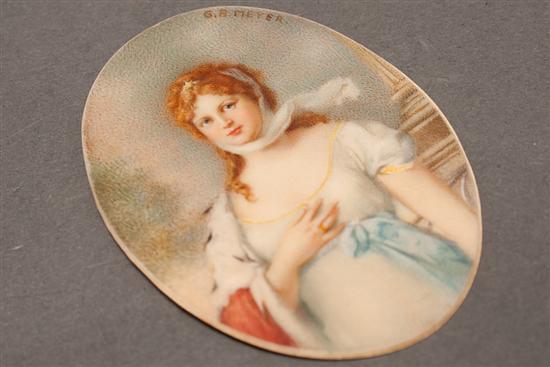 Appraisal: George Bernhard Meyer Baltimore early th century Portrait miniature of