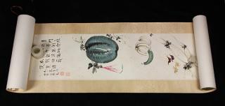 Appraisal: Scroll Manner of Zhang Daqian Watermelon Manner of Zhang Daqian