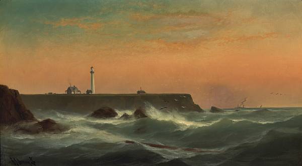 Appraisal: Gideon J Denny - The Lighthouse at Point Arena signed