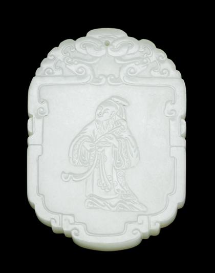 Appraisal: Chinese white jade pendant th century