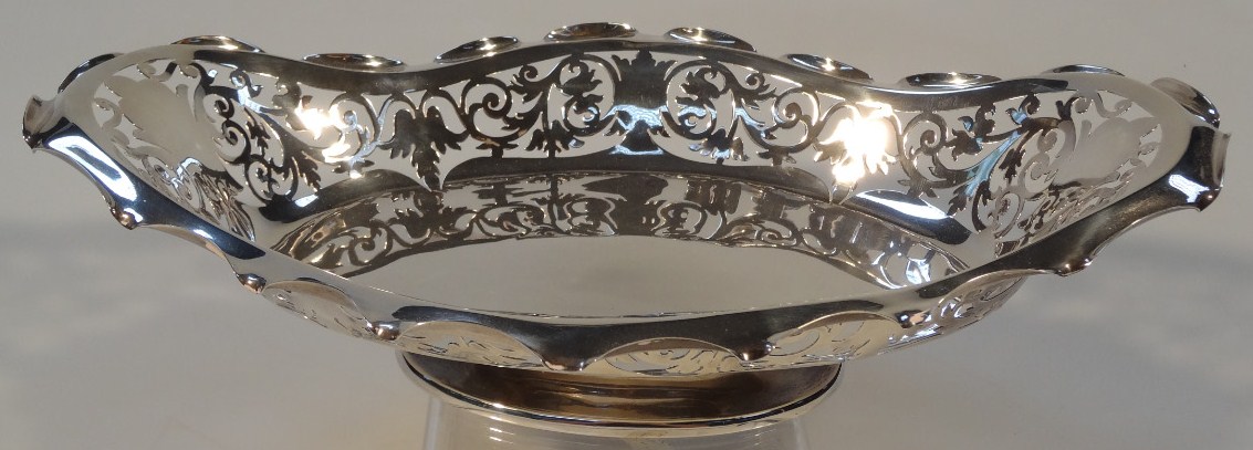 Appraisal: An Edwardian silver bon bon basket by Charles S Green