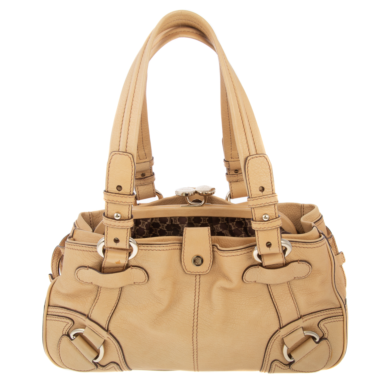 Appraisal: A CELINE SHOPPING TOTE A beige grained calf leather Celine