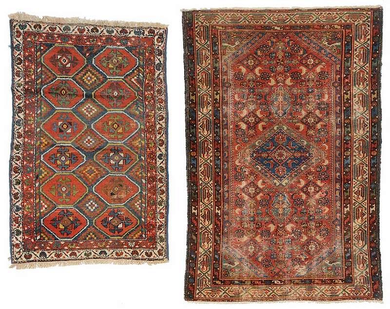 Appraisal: Two Persian Rugs Caucasian circa one Herati design with fish