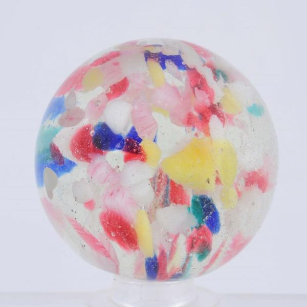 Appraisal: -Lobed Paperweight Cloud Marble Four-lobed cloud in multicolor chunks including