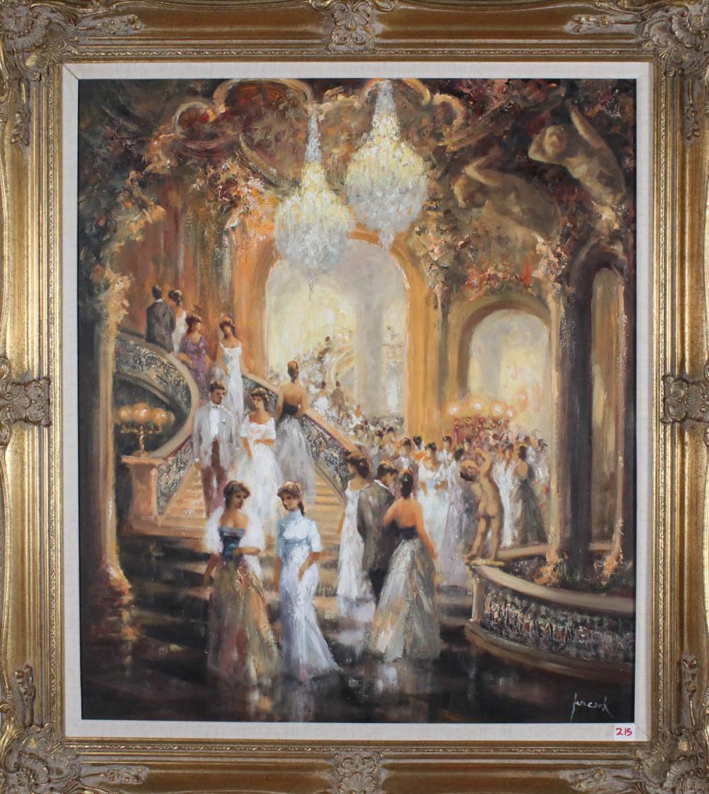 Appraisal: CHRISTIAN JERECZEK Germany - oil on canvas formal ball with