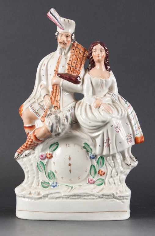 Appraisal: Staffordshire painted earthenware figural group mid- th century group modeled