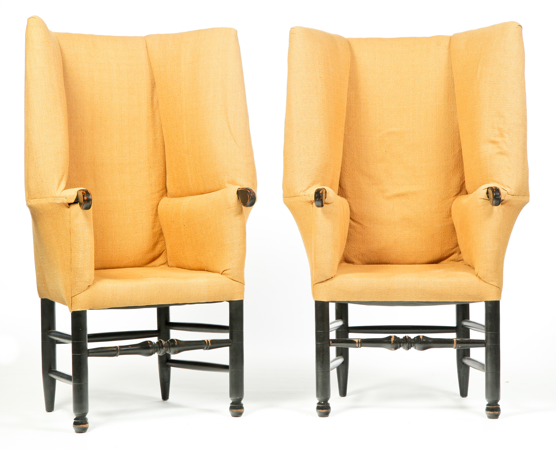 Appraisal: TWO WILLIAM AND MARY-STYLE COUNTRY EASY CHAIRS The Seraph th