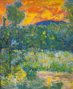 Appraisal: Harald Mahrenholz - - Provencal landscape at sunset oil on