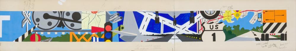 Appraisal: ALLAN D'ARCANGELO American - Sketch for Mural T T Building