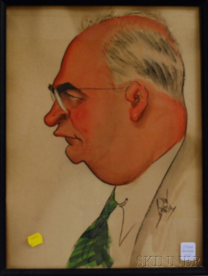 Appraisal: Don Barclay American - Caricature of a Man in Profile