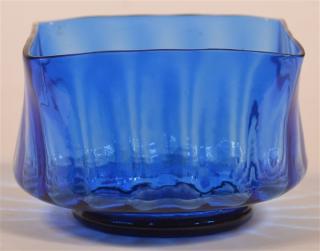 Appraisal: Blown Cobalt Blue Glass Finger Bowl Square Top with rounded