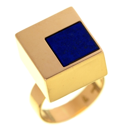 Appraisal: A Danish lapis lazuli and gold ring c by Ernst