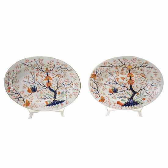 Appraisal: A Pair of English Crown Derby Porcelain Oval Platters circa