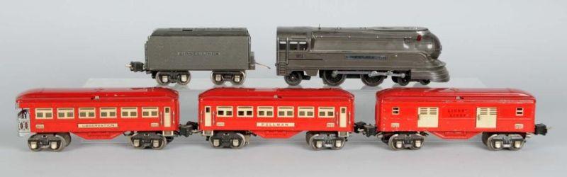 Appraisal: Lionel O-Gauge E Passenger Train Set Description Pre-war Tin-plate Includes