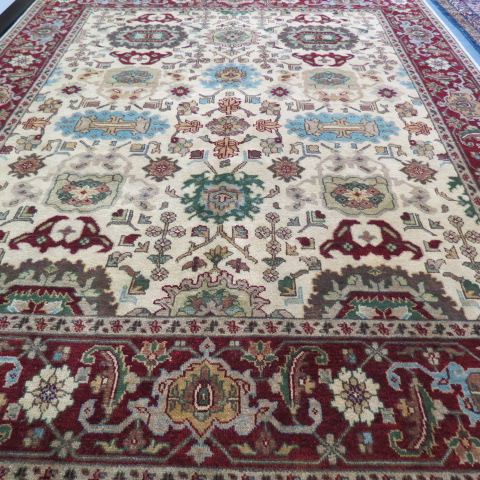 Appraisal: Mahal Persian Handmade Room Size Rug elegant florals ivory field