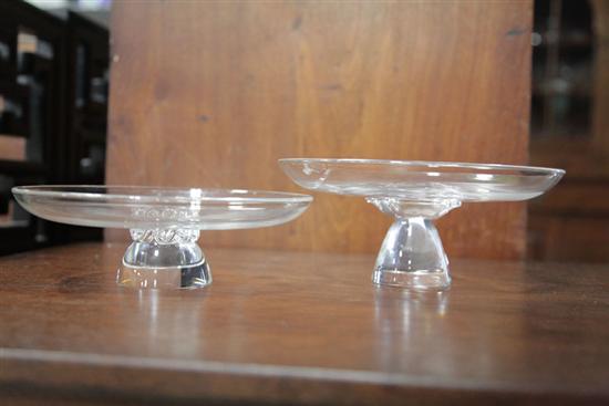 Appraisal: TWO STEUBEN CRYSTAL COMPOTES Both with tapered bases Signed ''