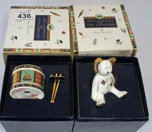 Appraisal: Royal Crown Derby Treasures of Childhood Drum kit and Floppy