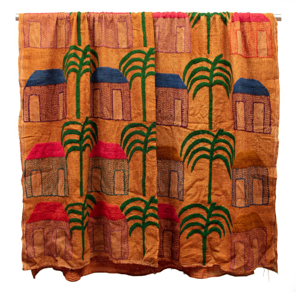 Appraisal: Central or South American Decorative Textile cotton house and palm