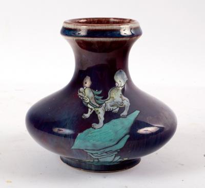 Appraisal: A Chinese flambe glaze vase Qing dynasty decorated a Fo