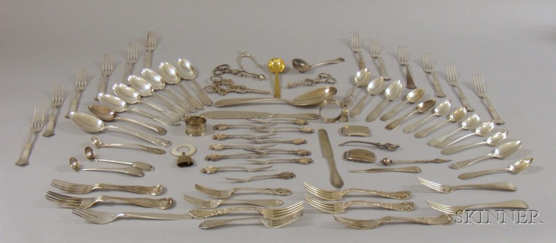 Appraisal: Approximately Seventy-five Pieces of Assorted Mostly Silver Flatware and Other