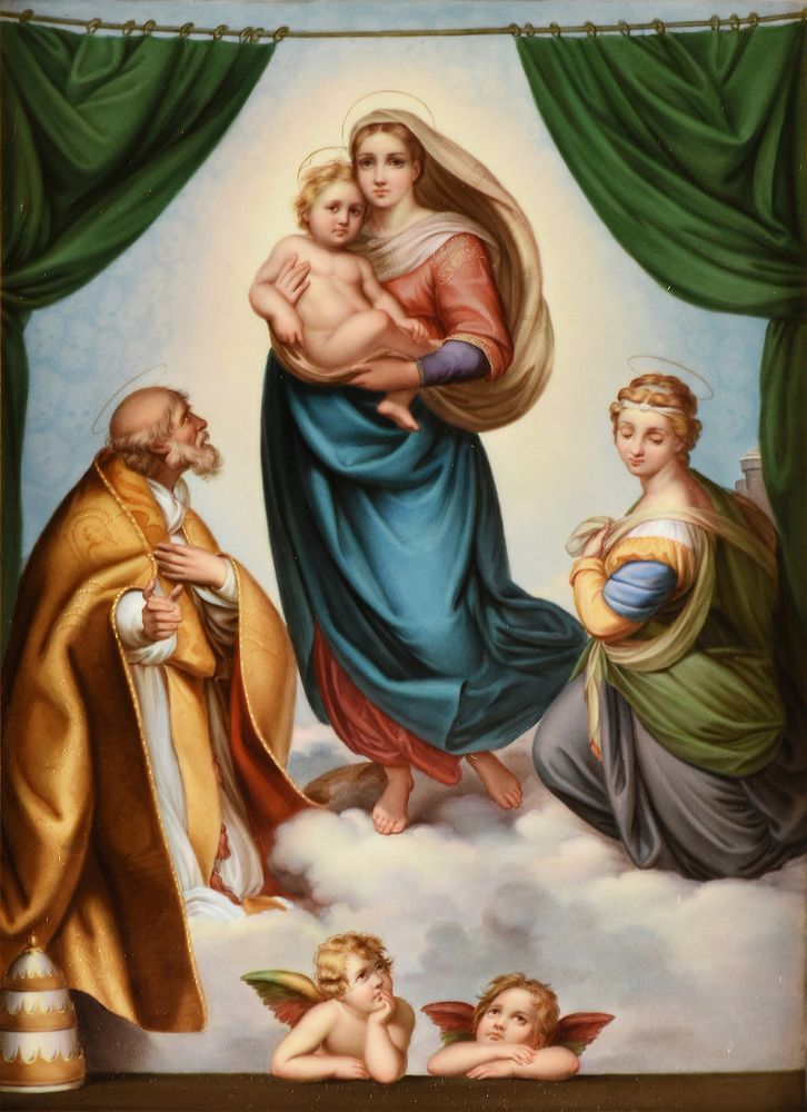 Appraisal: A MEISSEN PLAQUE OF THE SISTINE MADONNA BLUE MARK THIRD