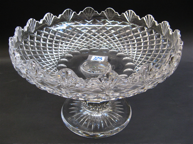 Appraisal: IRISH WATERFORD CRYSTAL PEDESTAL FRUIT BOWL having cross hatch thumbprints