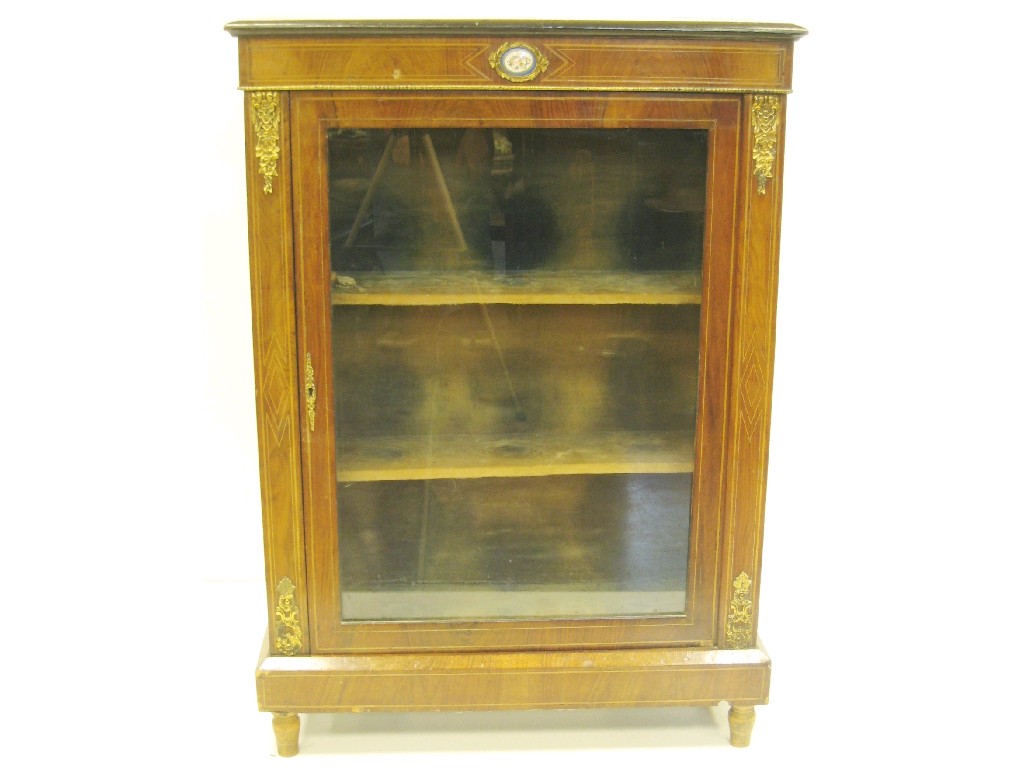 Appraisal: A Victorian walnut China Display Cabinet having single glazed door