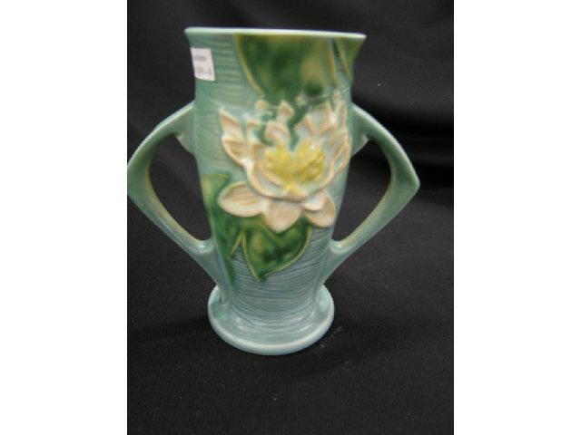 Appraisal: Roseville Water Lily Art Pottery Vase blue - handled excellent