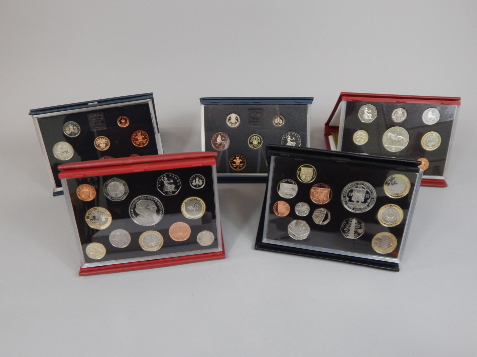 Appraisal: Five Royal Mint proof sets for the years and