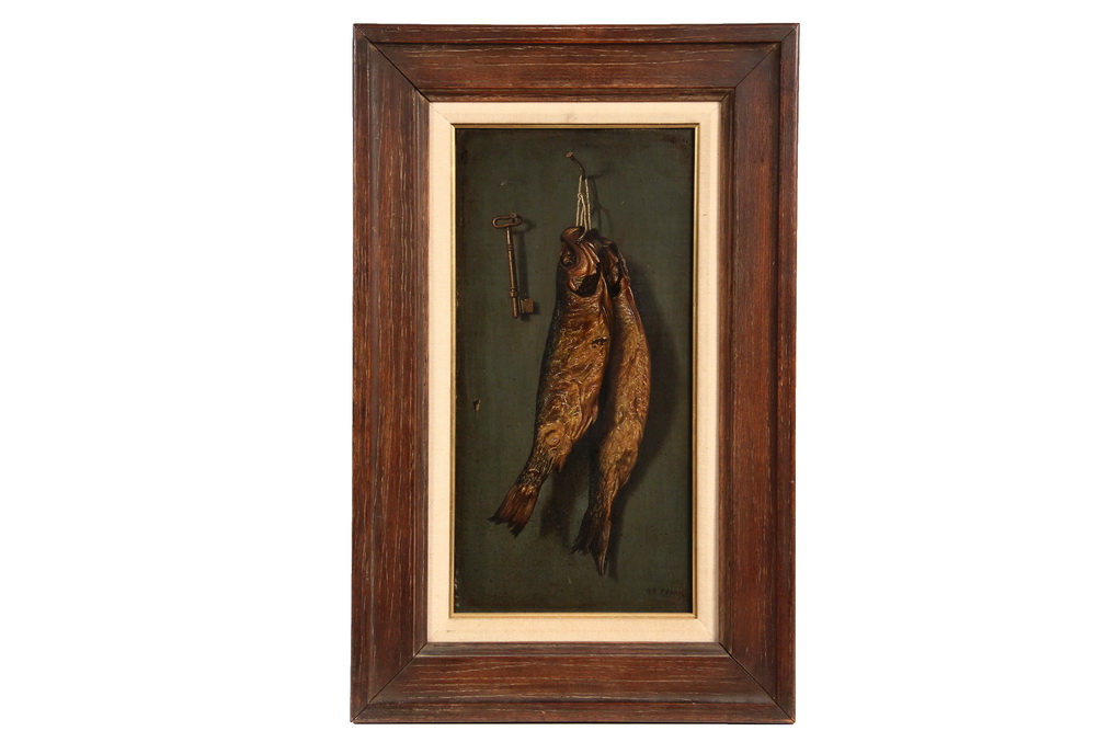 Appraisal: WILLIAM KEANE NJ active - - Trompe l'Oeil with Hanging