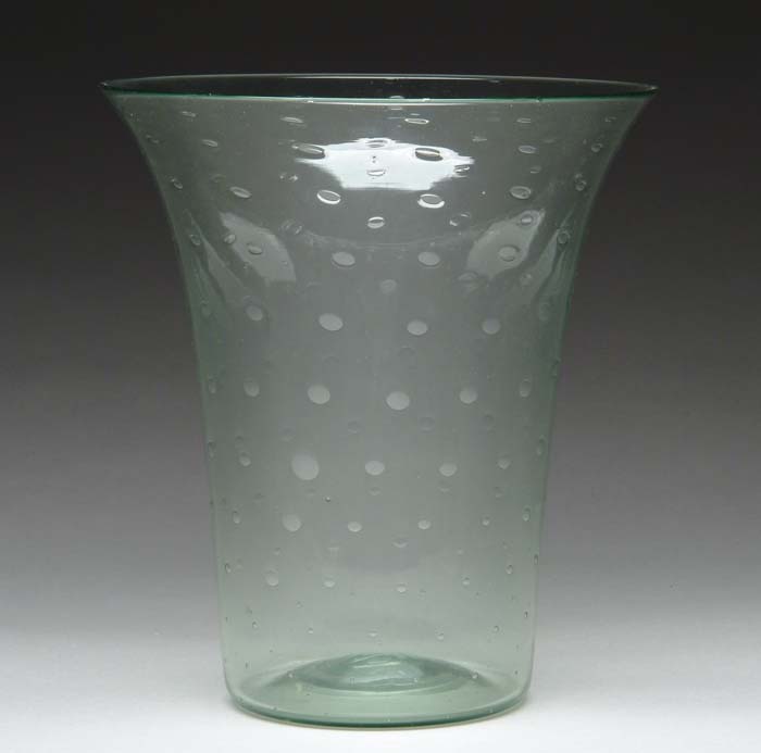 Appraisal: LARGE STEUBEN VASE Pale green coloring with controlled bubbles and